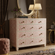 Elegant Pink Floral Patterned Chest of Drawers | Luxury Handmade Dresser