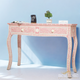 2-Drawers Pink Floral Boen Inlay Bedside Table | Luxury Handmade Bedside Table