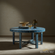 Handcrafted Blue Inlay Round Coffee Table | Luxury Handmade Coffee Table