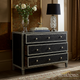 Elegant Black Wooden Chest of Drawers with Bone Inlay | Luxury Handmade Chest of Drawer
