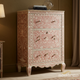 Hand-Painted Floral Inlay Wooden Chest of Drawers | Luxury Handmade Tallboy