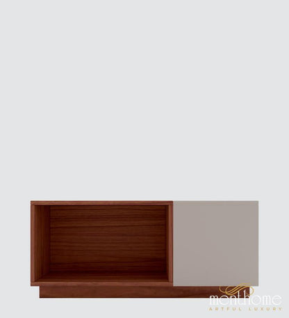 Breeze Coffee Table In Natural Teak & Cold White Finish | Luxury Handmade Coffee Table