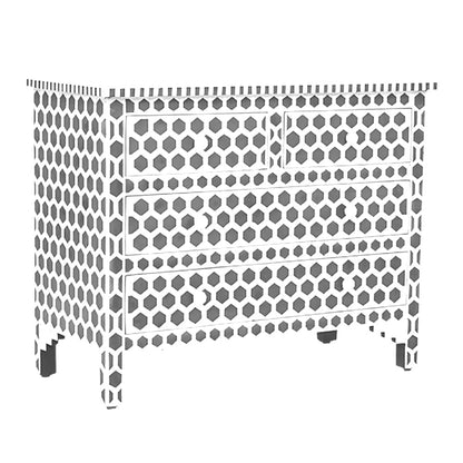 Bone inlay 4 Drawer Commode