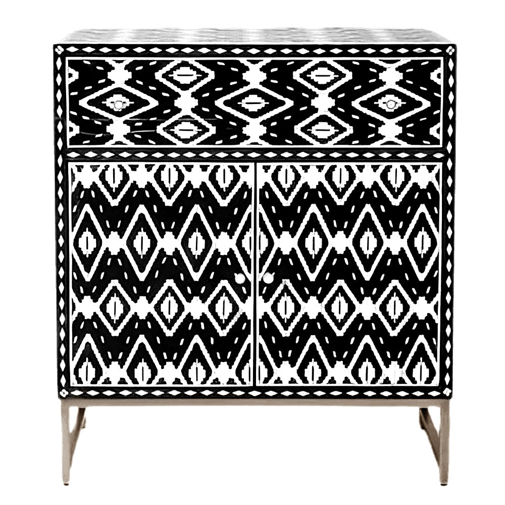 Bone Inlay Ikat Entryway Cabinet
