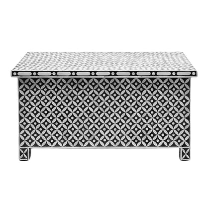 Geometric Bone Inlay Trunk Cum Coffee Table