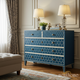 Blue Honeycomb Patterned Chest of Drawers | Luxury Handmade Dresser