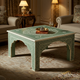 Handcrafted Green Inlay Coffee Table | Luxury Handmade Coffee Table