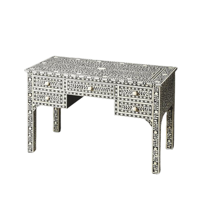 Menthome Black Mother Of Pearl Inlay Desk