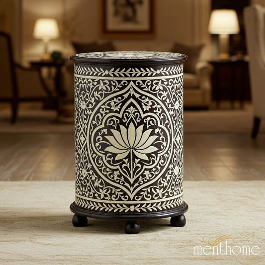 Elegant Carved Side Table | Luxury Handmade Side Table