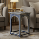 Blue and White Inlay Side Table | Luxury Handmade Side Table