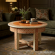 Vintage Style Round Coffee Table with Greek Key Pattern | Luxury Handmade Coffee Table