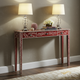 Red and White Hand-Painted Console Table with Drawers | Luxury Handmade Console
