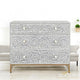 Bone Inlay 3-Drawer Small Dresser in Grey Color | Luxury Handmade Dresser