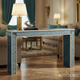 Elegant Blue and White Console Table with Greek Key Pattern | Luxury Handmade Console