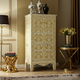 Elegant Hand-Painted Wooden Cabinet with Floral Patterns | Luxury Handmade Tallboy
