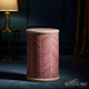 Decorative Round Storage Ottoman with Geometric Pattern | Luxury Handmade Stool