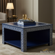 Navy Blue Greek Key Accent Coffee Table | Luxury Handmade Coffee Table