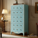 Hand-Painted Blue Wooden Chest of Drawers | Luxury Handmade Tallboy