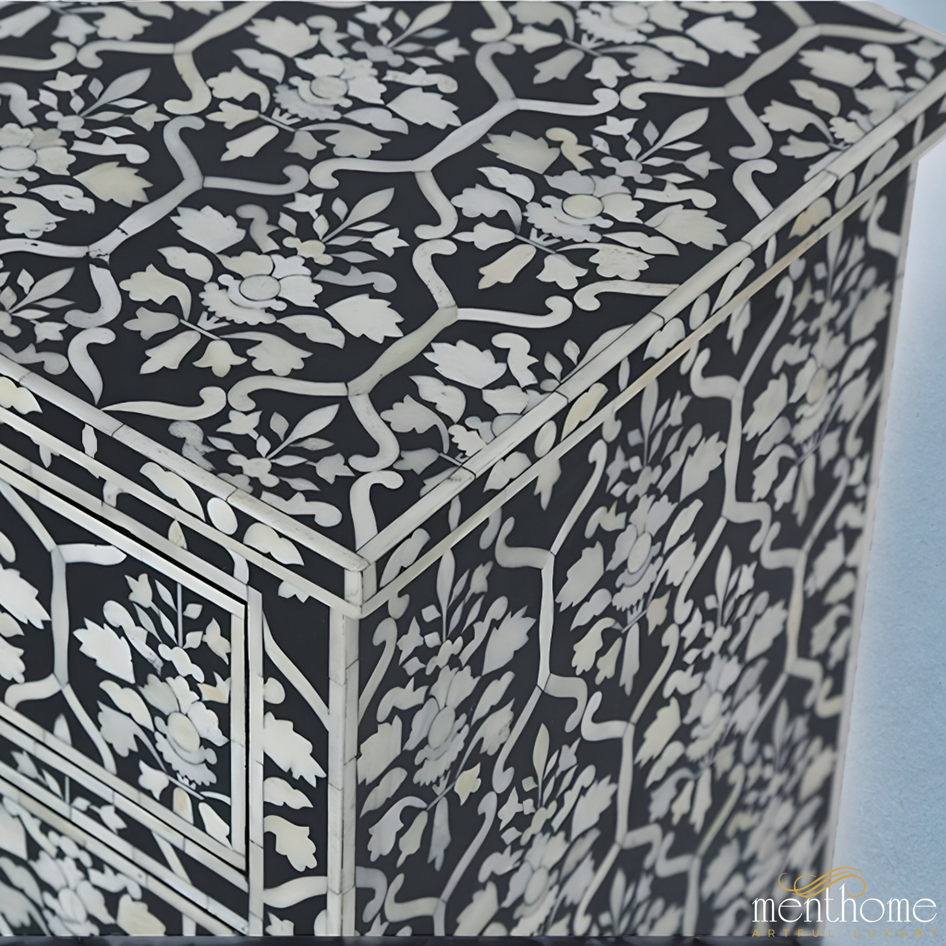 Handcrafted Black Bone 4-Drawer Chest of Drawers | Luxury Handmade Chest of Drawer
