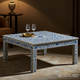 Handcrafted Blue and White Mosaic Pattern Coffee Table | Luxury Handmade Coffee Table