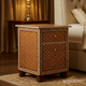 Handcrafted Inlaid Wooden Bedside Table with Drawers | Luxury Handmade Bedside Table