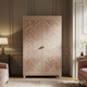 Elegant Pink Patterned Wooden Wardrobe | Luxury Handmade Wardrobe