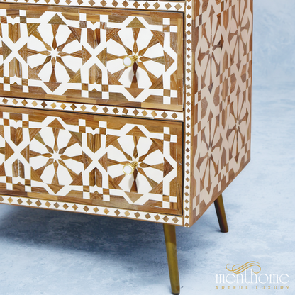 Wooden Dresser 9-drawers Moroccan Pattern