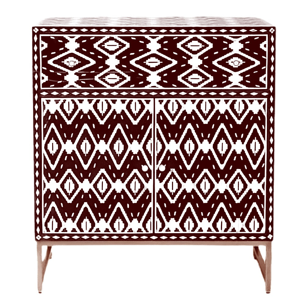 Bone Inlay Ikat Entryway Cabinet