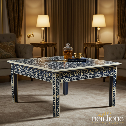 Handcrafted Inlay Patterned Coffee Table | Luxury Handmade Coffee Table