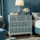 Blue Floral Hand-Painted Wooden Dresser | Luxury Handmade Dresser