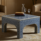 Blue and White Floral Patterned Square Coffee Table | Luxury Handmade Coffee Table