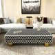 Bone Inlay Rectangular Coffee Table- Honey Comb | Luxury Handmade Coffee Table