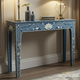 Hand-Painted Blue Floral Console Table | Luxury Handmade Console