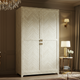 Elegant Ivory Patterned Wooden Wardrobe | Luxury Handmade Wardrobe