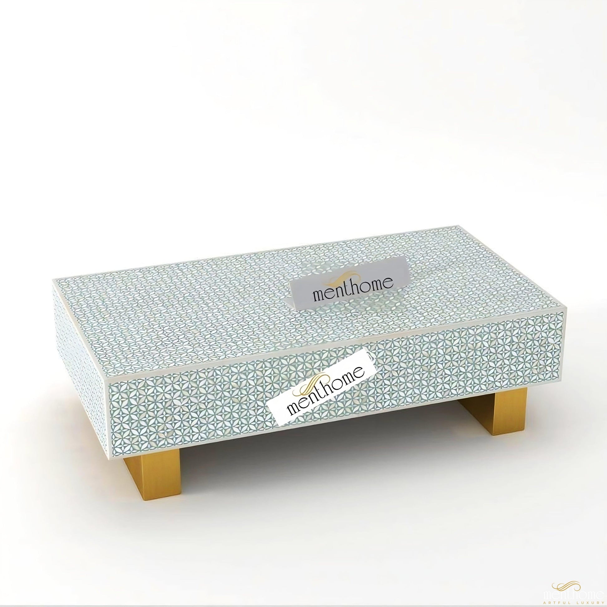 Geometric Bone Inlay Design Coffee Table | Luxury Handmade Coffee Table