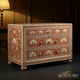 Handcrafted Floral Inlay Wooden Chest of Drawers | Luxury Handmade Chest of Drawer