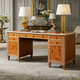 Classic Wooden Executive Office Desk with Intricate Inlay | Luxury Handmade Desk