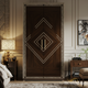 Elegant Wooden Wardrobe with Geometric Inlay Design | Luxury Handmade Wardrobe