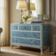 Blue Patterned Wooden Chest of Drawers | Luxury Handmade Dresser