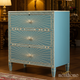 Hand-Painted Blue Three-Drawer Chest | Luxury Handmade Chest of Drawer
