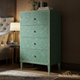 Modern Geometric 4-Drawer Chest in Teal | Luxury Handmade Tallboy
