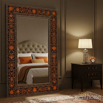 Ornate Full-Length Decorative Floor Mirror | Luxury Handmade Mirror