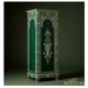 Handcrafted Green and Gold Floral Inlay Cabinet | Luxury Handmade Tallboy