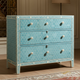 Blue Hexagon Pattern Wooden Chest of Drawers | Luxury Handmade Chest of Drawer