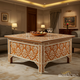 Handcrafted Floral Inlay Wooden Coffee Table | Luxury Handmade Coffee Table
