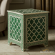 Green and White Inlay Patterned Side Table | Luxury Handmade Side Table