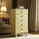 Yellow Chevron Pattern Wooden Chest of Drawers | Luxury Handmade Tallboy