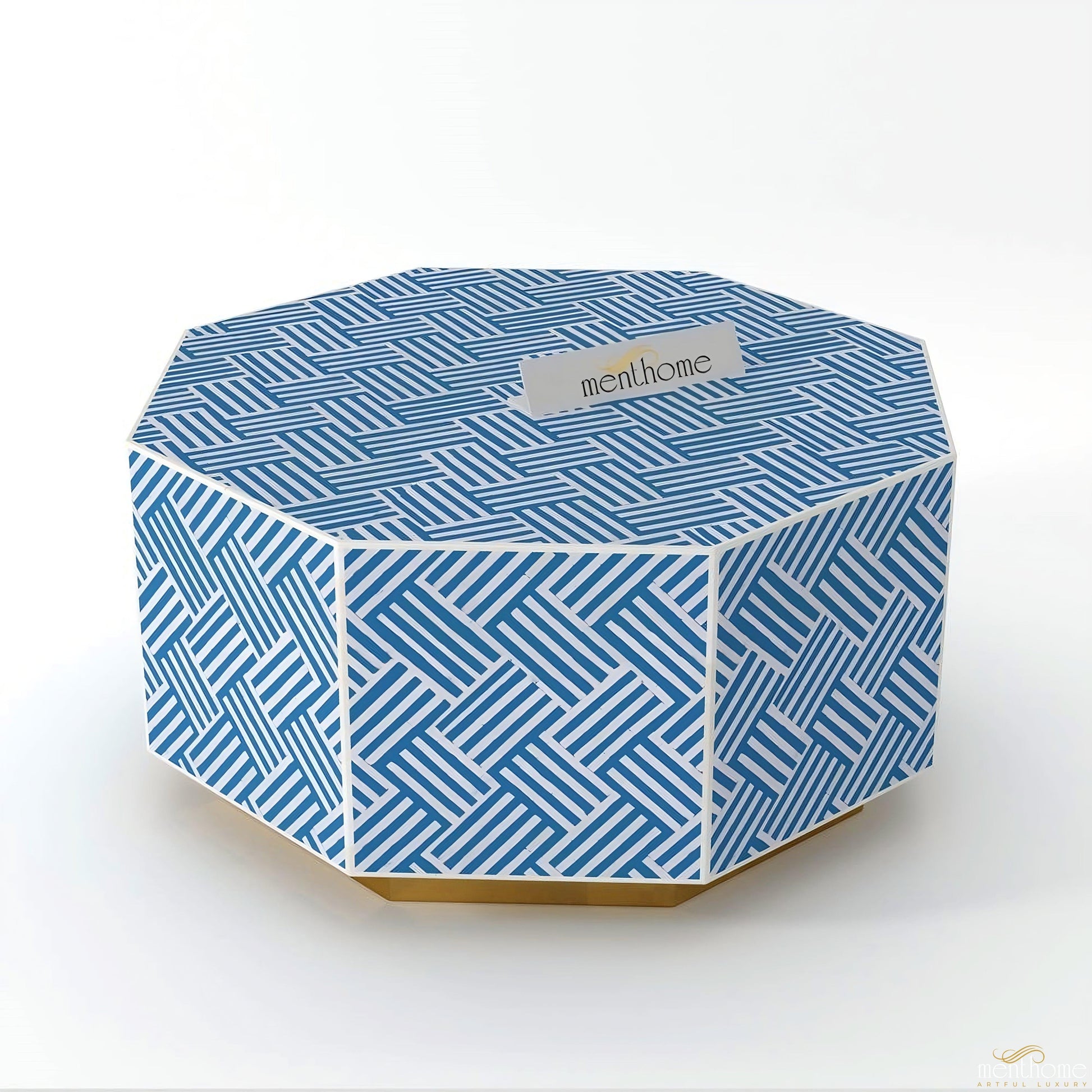 Bone Inlay Table Wooden Hexagon Coffee Table | Luxury Handmade Coffee Table