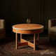 Handcrafted Orange Inlay Pattern Round Coffee Table | Luxury Handmade Coffee Table