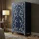 Hand-Painted Blue Floral Tall Chest of Drawers | Luxury Handmade Tallboy